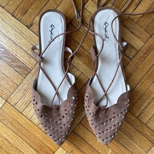 Lace up flat sandals